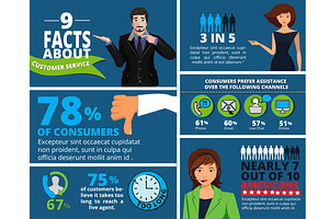 Vector Infographisc.Customer Service