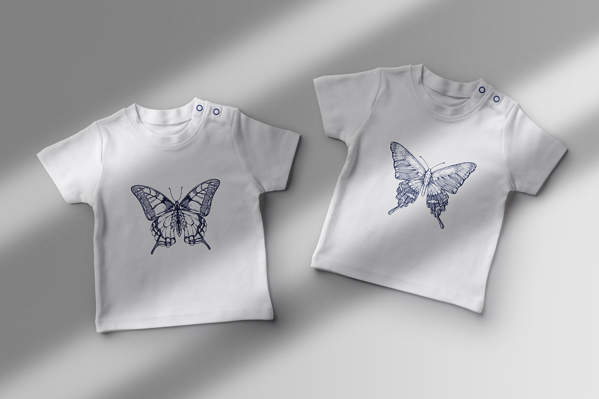 Vintage hand-drawn butterflies set, an Animal Illustration by Good Studio (Photo 6 of 7)