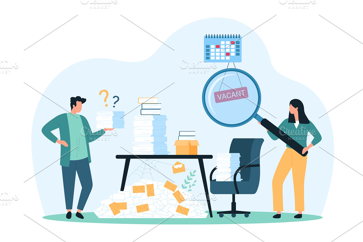 Shortage office staff design, a Person Illustration by Flashvector