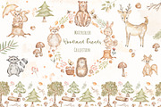 Cute Woodland Friends Collection, an Animal Illustration by MayaNavits (Thumbnail 1 of 12)