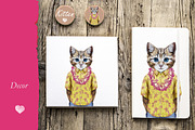 Kitten / Summer Time, an Animal Illustration by Victoria_Novak (Thumbnail 2 of 3)
