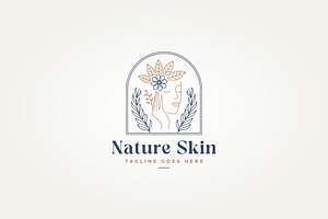 natural beauty skin line art logo, a Branding & Logo Template by Blazybone