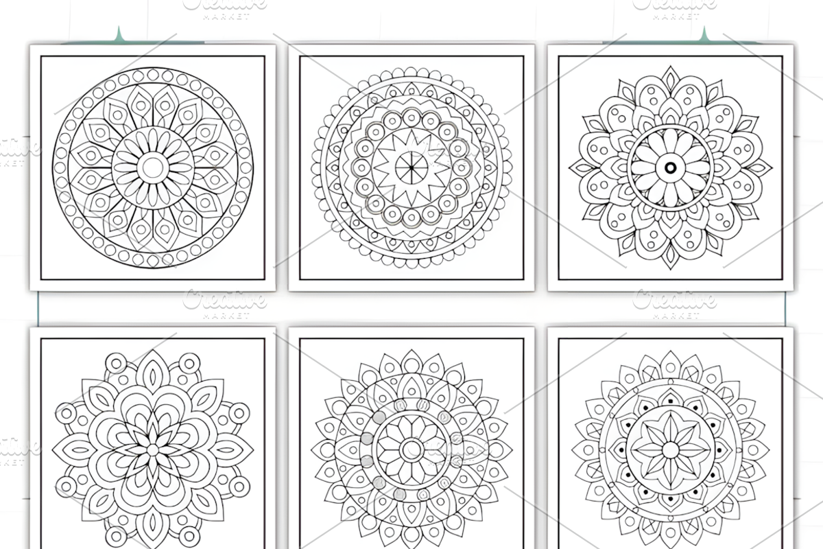 Bold and Easy Mandala Coloring Pages, a Decorative Illustration by Coco Bloom (Photo 9 of 9)