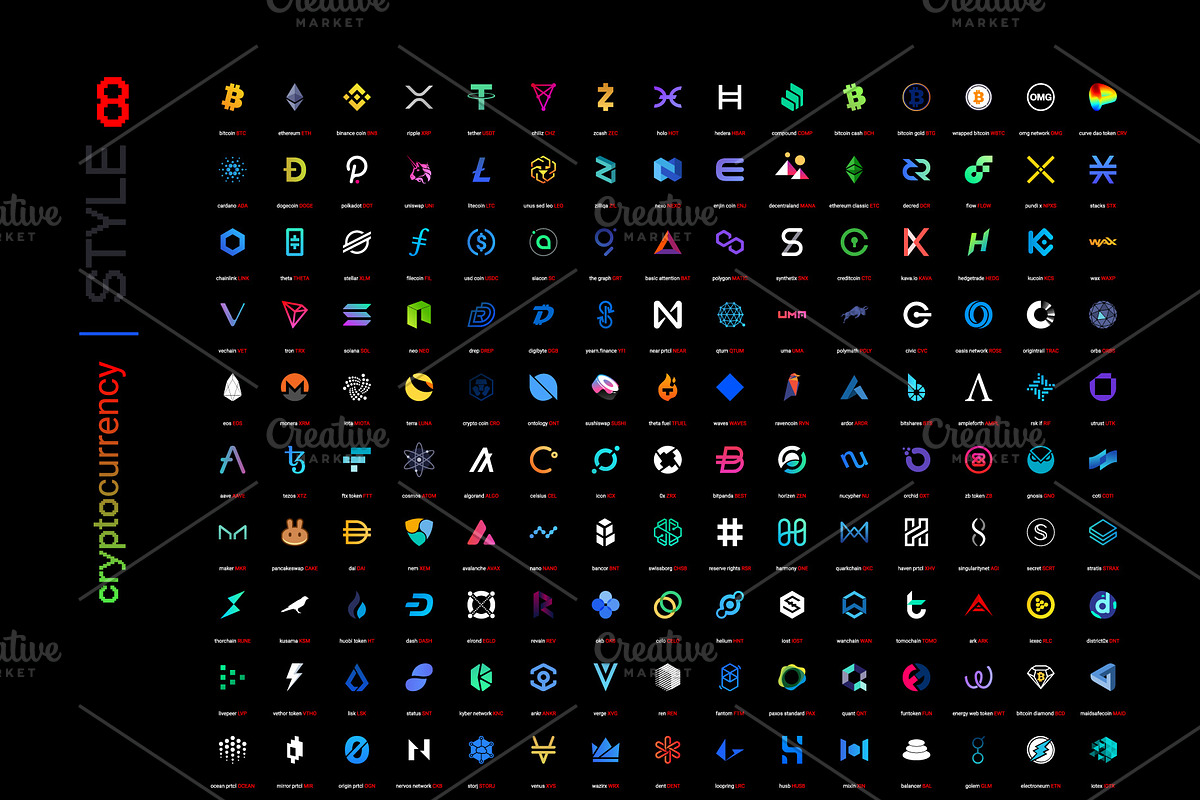 Crypto Currency Logos Bundle, a Branding & Logo Template by karnofff (Photo 10 of 13)