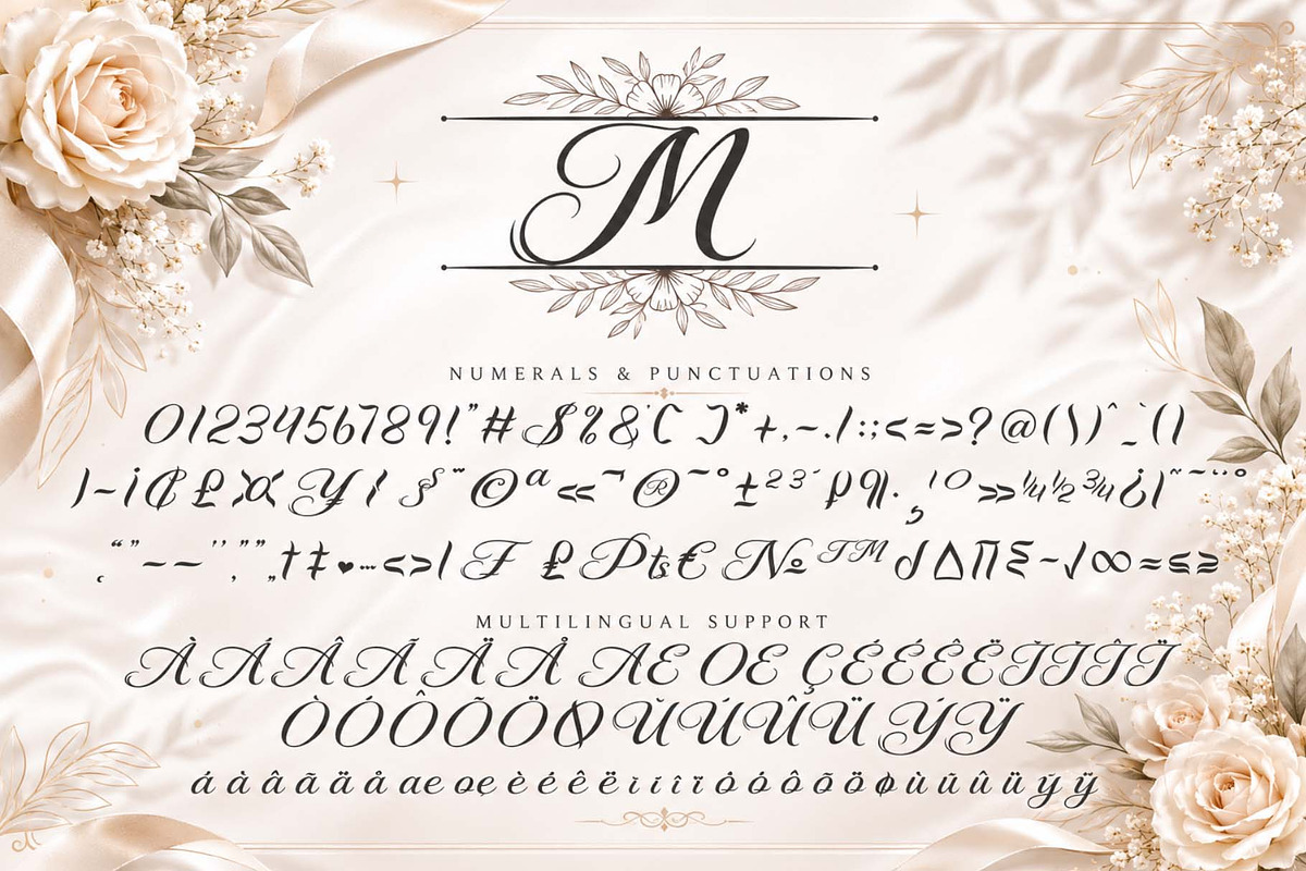 Malietha Flower Monogram, a Handwritten Font by Yoga Letter (Photo 7 of 7)