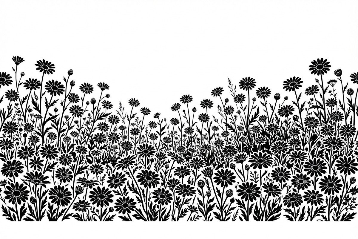 60 Daisy Flower Field Silhouette, a Seasonal Illustration by Amazin_art (Photo 27 of 36)