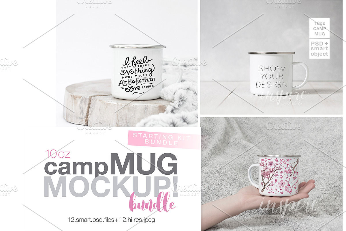 10oz Enamel Camp Mug Starting Bundle, a Product Mockup by Inspire Mockups (Photo 2 of 5)