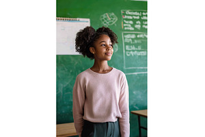 African American Girl in Classroom, a School & Education Photo by Lermont51