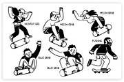 36 Skateboarding Elements x2 Styles, a Graphic by monkik (Thumbnail 10 of 25)