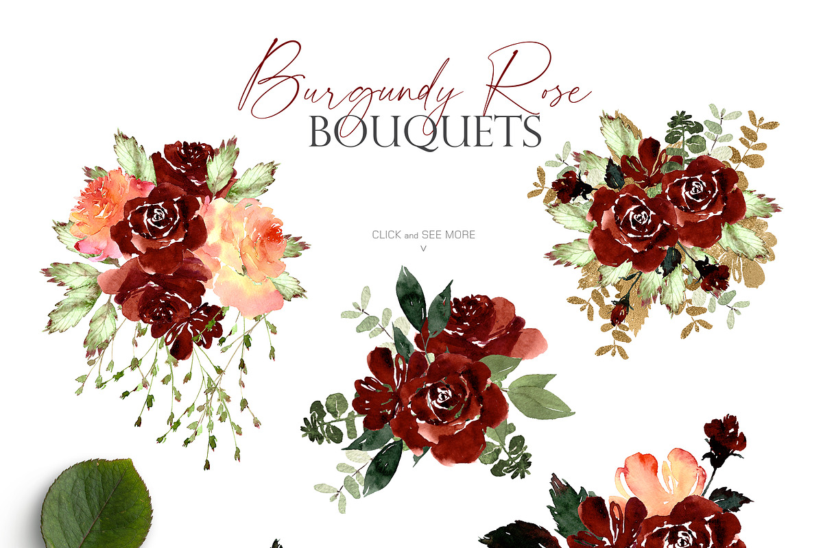 Watercolor flower - Burgundy, an Illustration by Beigetime (Photo 6 of 8)