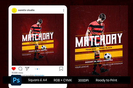 Sport Poster and Instagram Template, a Poster Template by Samtiv Studio