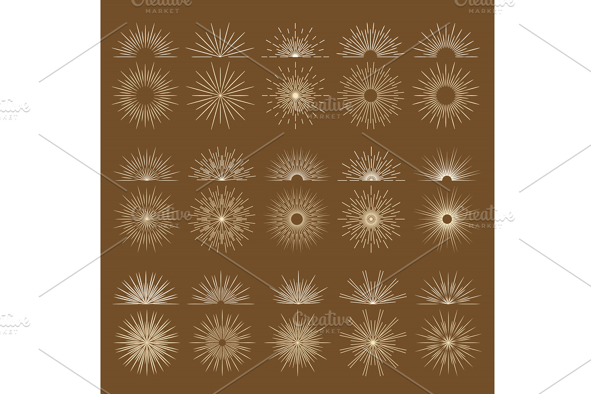 Vintage bursting rays firework flat, a Decorative Illustration by CodeAndDesign