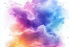 Vibrant watercolor explosion of rain, an Abstract Photo by Pixeness Studio