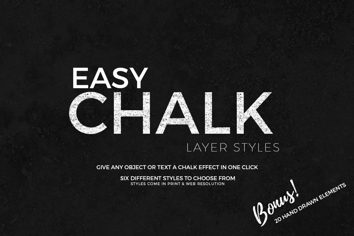 Easy Chalk Layer Styles, a Layer Style Add-On by By Kerri Ann (Photo 1 of 3)