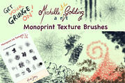 Grunge Monoprint Texture Brushes, a Brush Add-On by Michelle Golding Art (Thumbnail 1 of 2)