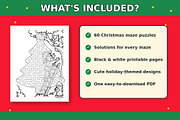 60 Christmas Mazes for Kids, a Seasonal Illustration by Dreamy Little Graphics (Thumbnail 5 of 7)