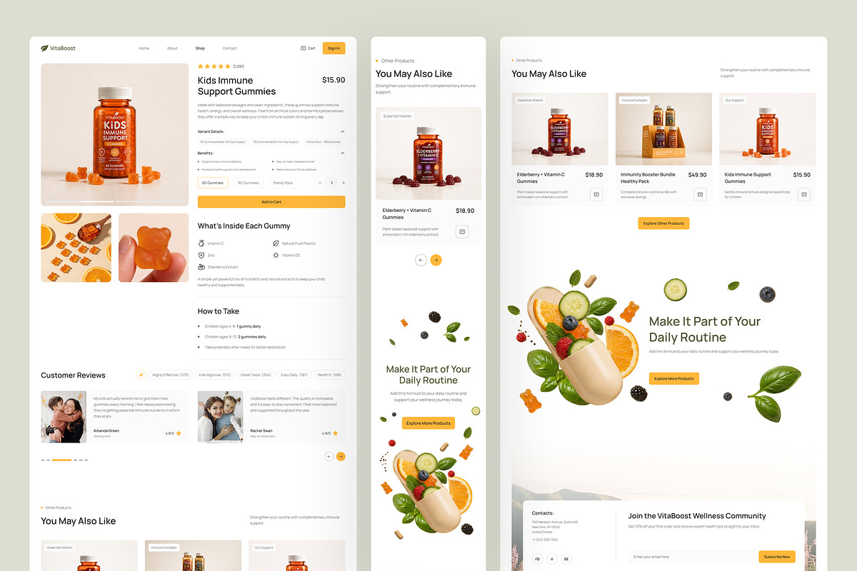 Health & Nutrition Website UI Figma, an UI Kit Template by peterdraw (Photo 5 of 7)