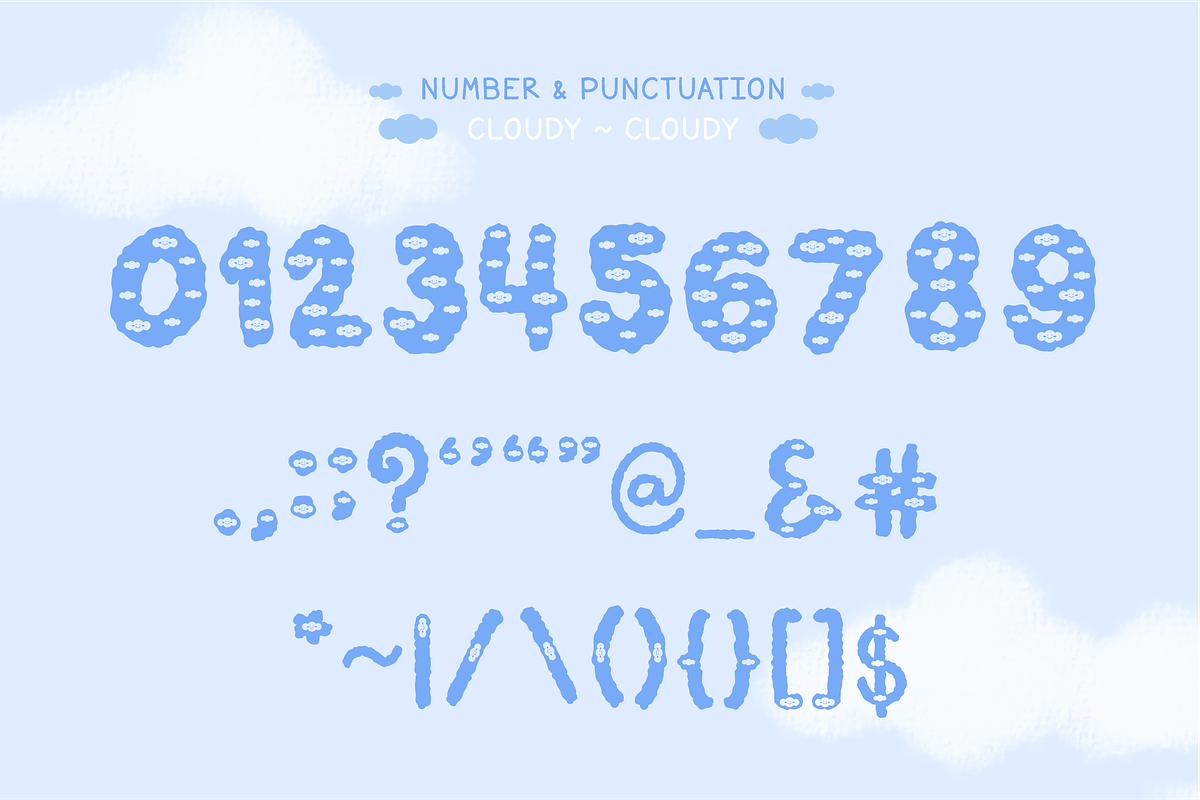Cloudy - Cute Decorative Font, a Symbol Font by Kanink Studio (Photo 9 of 15)