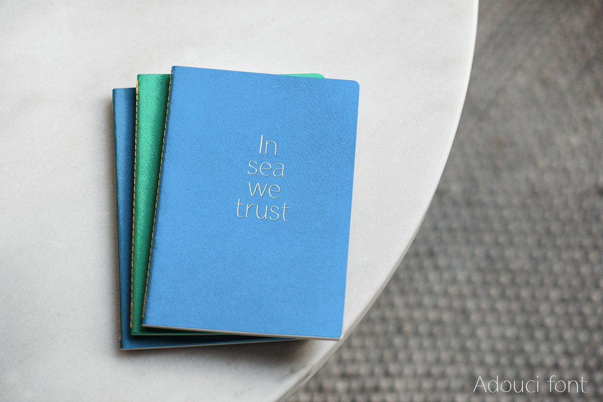 Hand written font. Adouci letters, a Sans Serif Font by Volf Mockups (Photo 7 of 9)