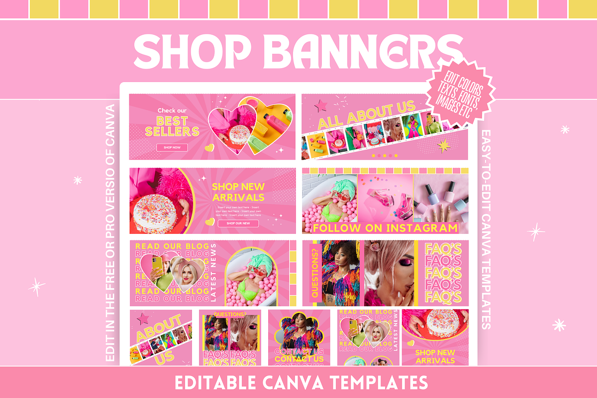 Pink Shop Banner Templates, a Shopify Template by SunshineStudioBoutique (Photo 1 of 7)