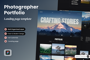 Photographer Portfolio Landing Page, a Landing Page Template by SLAB! Design