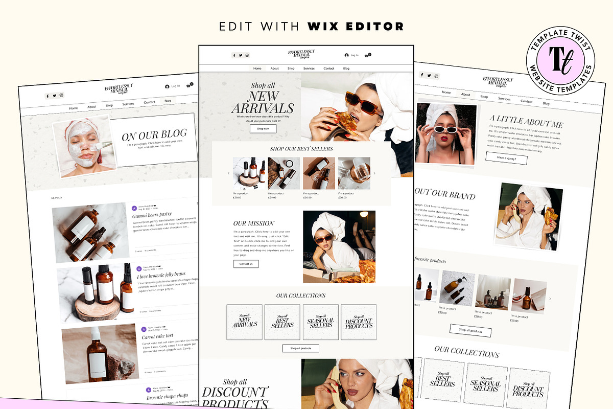Minimal Neutral Wix Website Template, a Wix Template by Template Twist Shop (Photo 3 of 10)