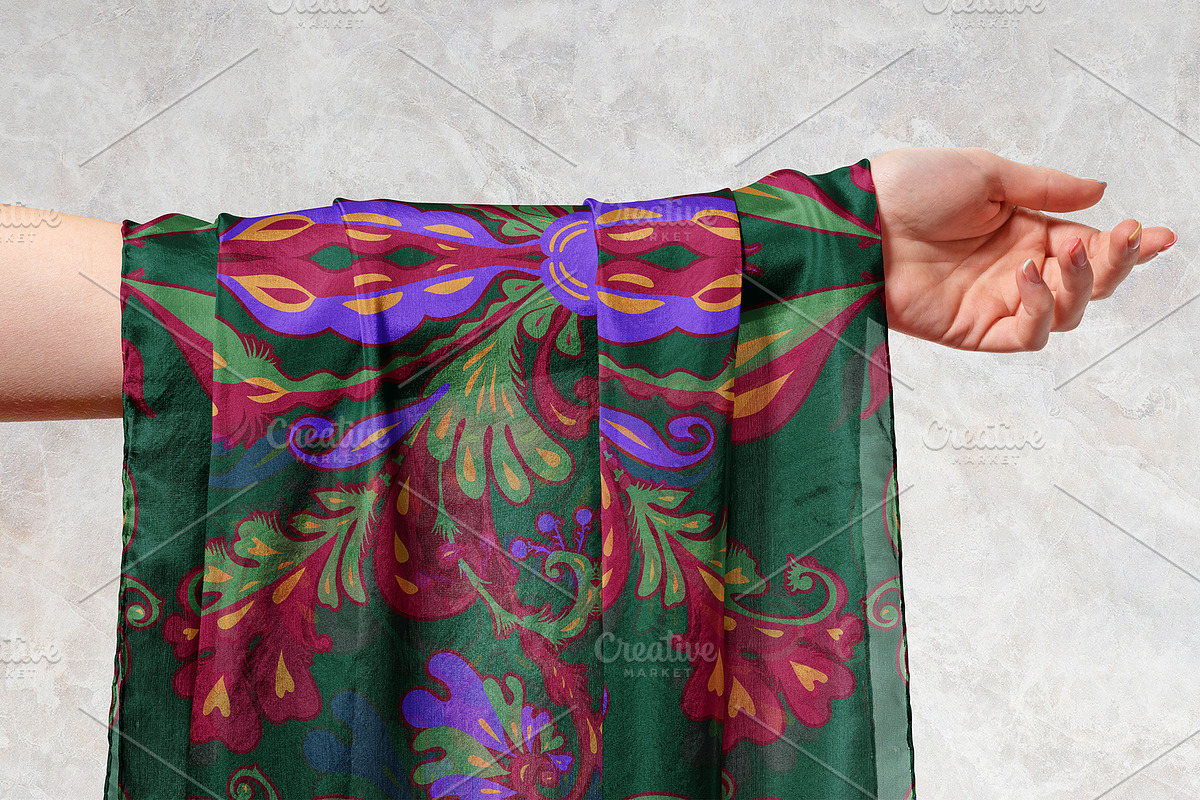 Midnight Botanical Silk Scarf, an Object Graphic by ilustrinna (Photo 5 of 9)