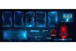 Futuristic screens HUD, UI, GUI, a Technology Illustration by SergeyBitos