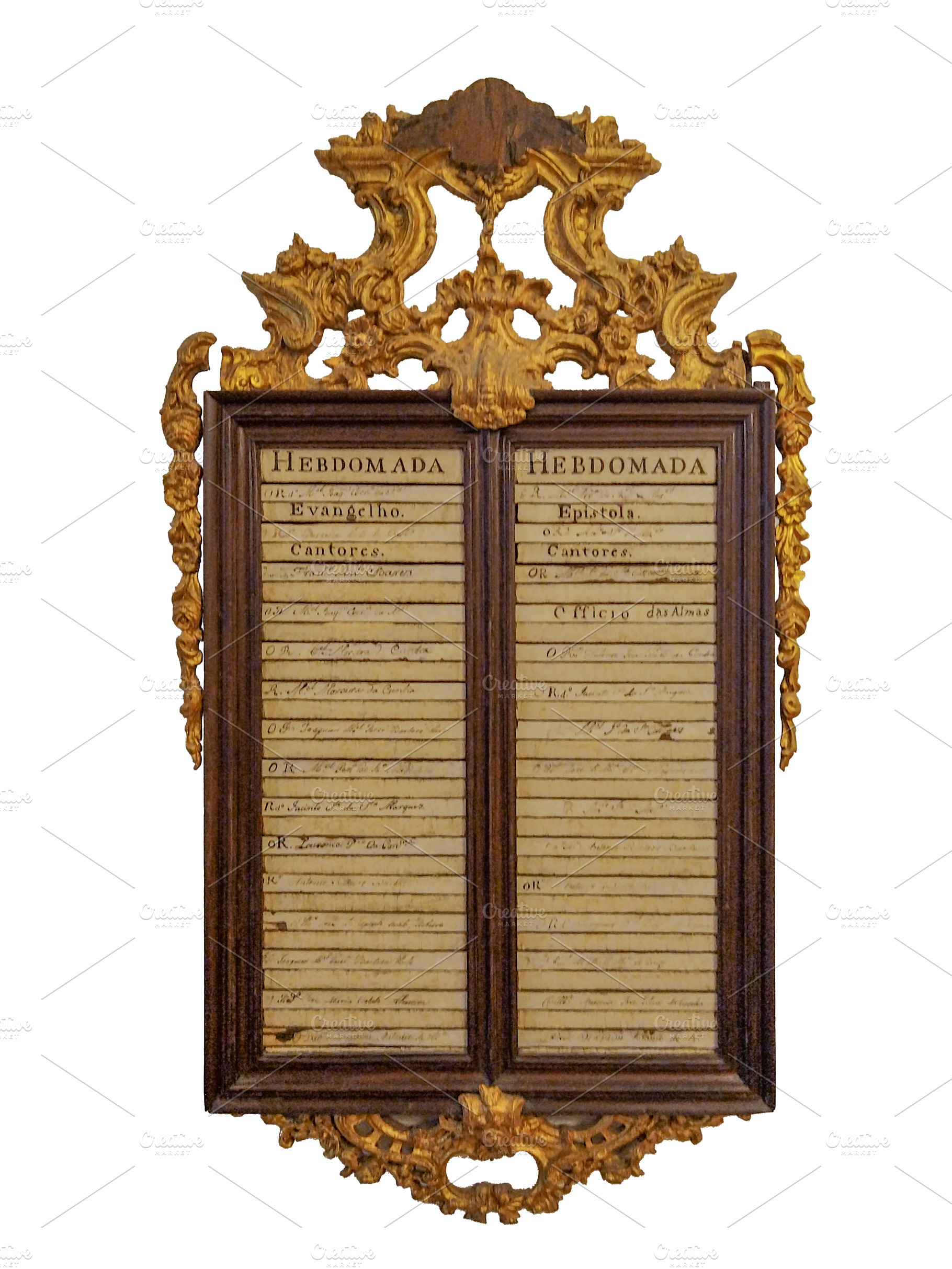 Ornate golden religious plaque on white wall, an Arts & Entertainment Photo by DanFLCreativo