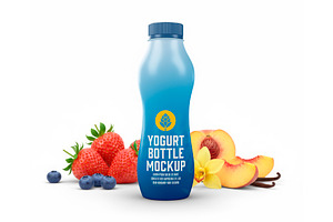 Yogurt Bottle Mockup, a Product Mockup by OneVectorStock