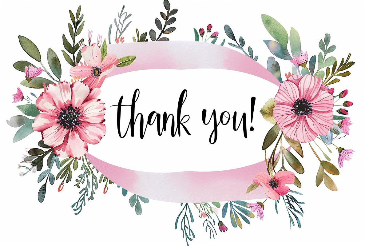 Thank You Card Set - Watercolor, an Illustration by hafijul (Photo 4 of 13)