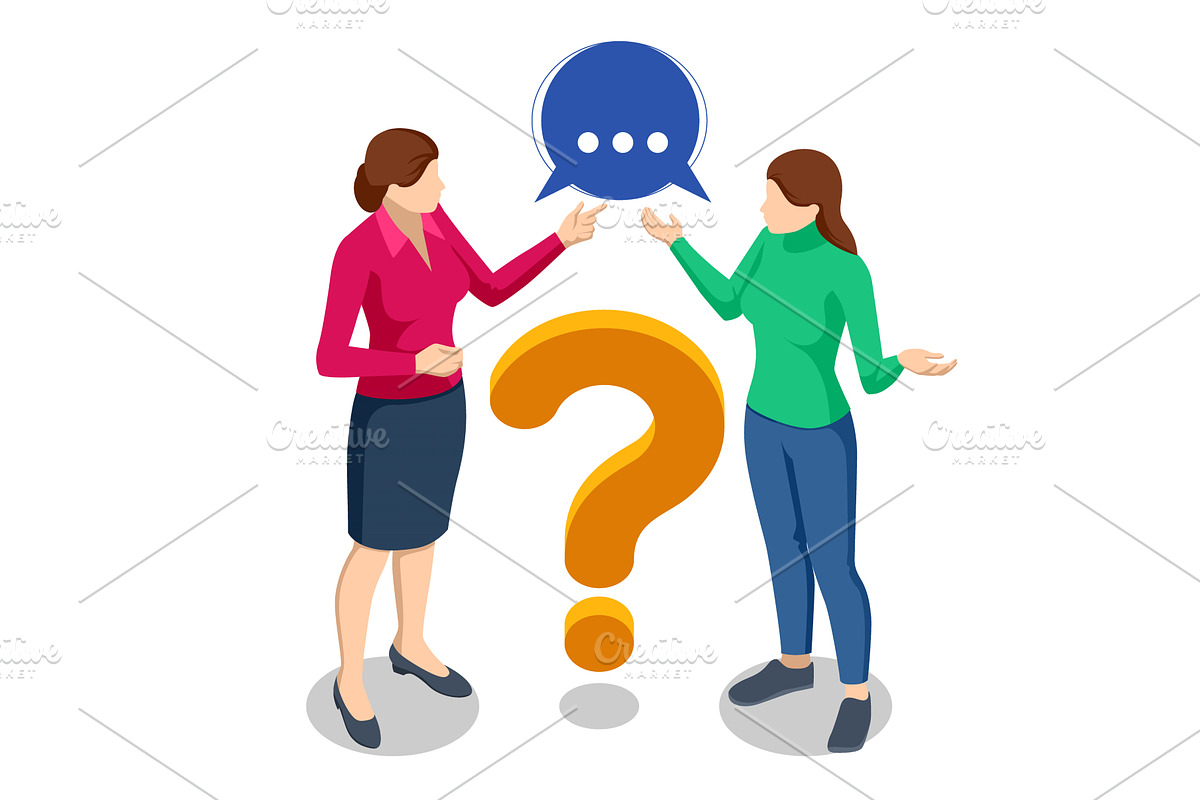 Isometric Question Marks, Message, a Technology Illustration by Golden Sikorka