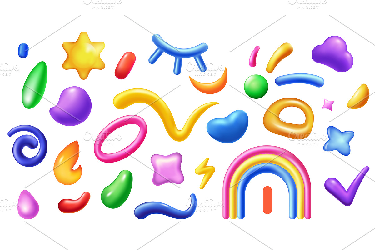 Children Shapes 3D Illustration, an Object Illustration by alexdndz