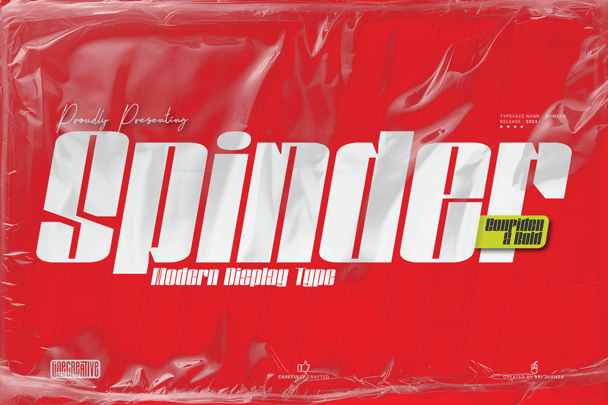 Spinde a typeface, a Sans Serif Font by Linecreative (Photo 1 of 10)