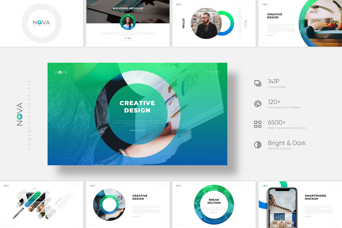 NOVA - Creative PowerPoint Template, a Presentation Template by PPTMORE