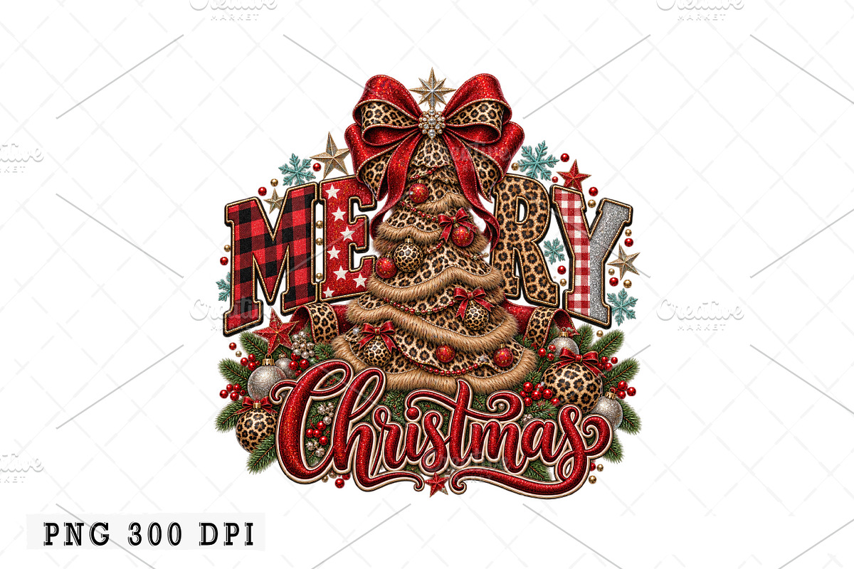 Faux Glitter Christmas Png, a Seasonal Illustration by Watercolor design (Photo 1 of 3)