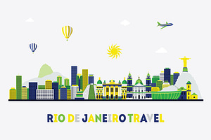 Rio de Janeiro detailed skyline