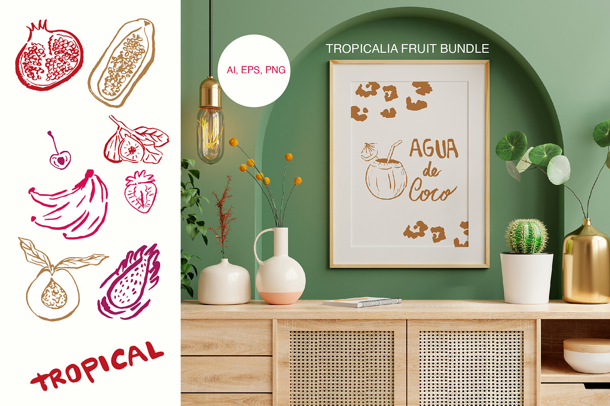 Tropical summer fruits vector bundle, an Object Graphic by MayBay Studio (Photo 1 of 11)