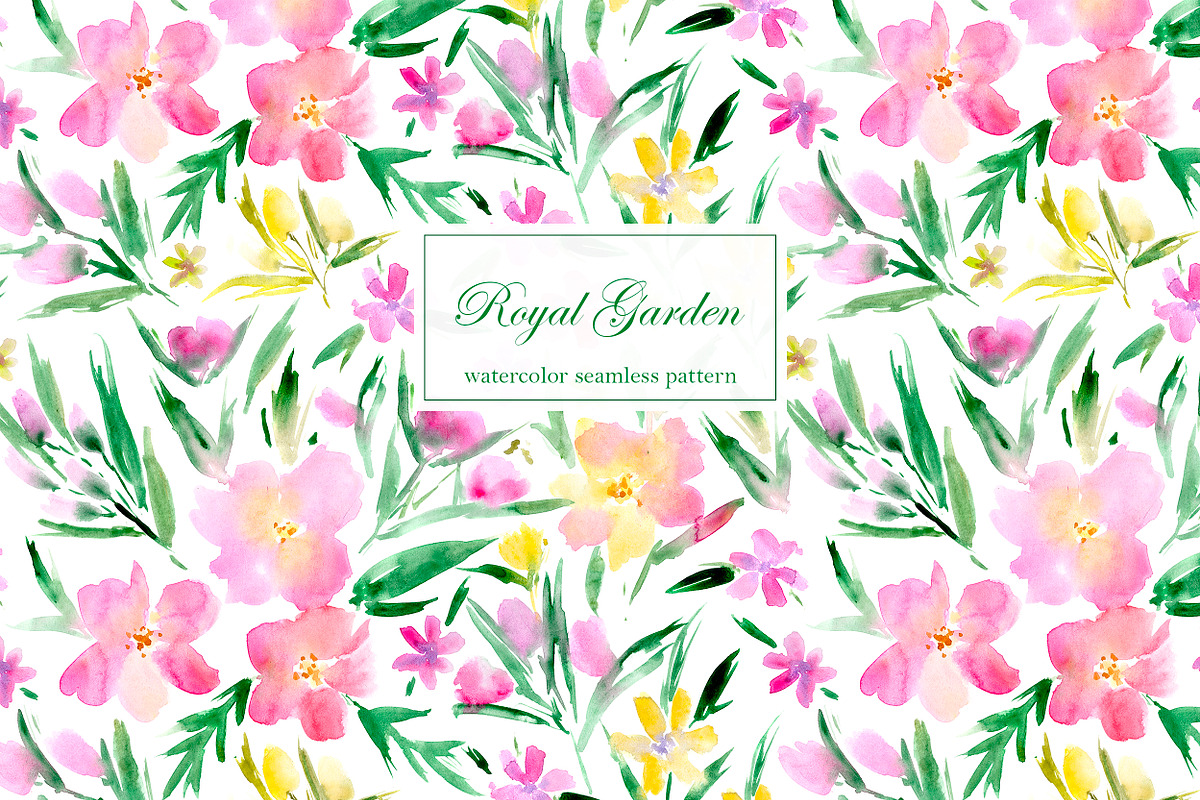 Royal garden - seamless florals, a Pattern Graphic by Katerina Tova (Photo 1 of 15)