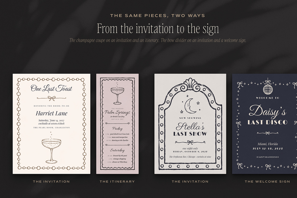 Bachelorette Invitation & Sign Kit, an Object Graphic by The October Creative (Photo 6 of 18)