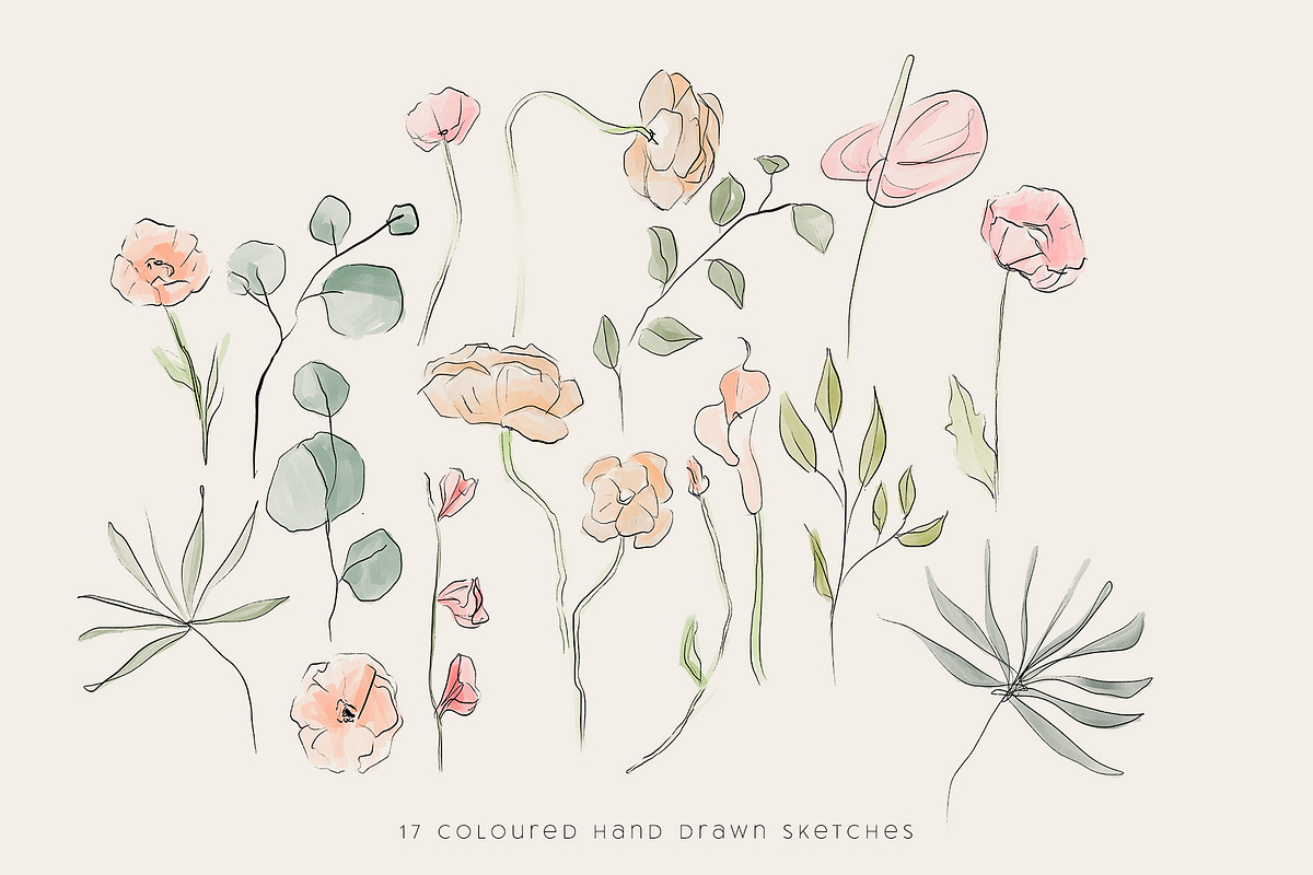 Floral Line Art Abstract Drawings, an Illustration by January Bloom (Photo 5 of 8)