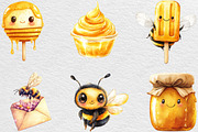 Kawaii Honey Bee Clipart Bundle, an Illustration by Black Bird Studio (Thumbnail 4 of 6)