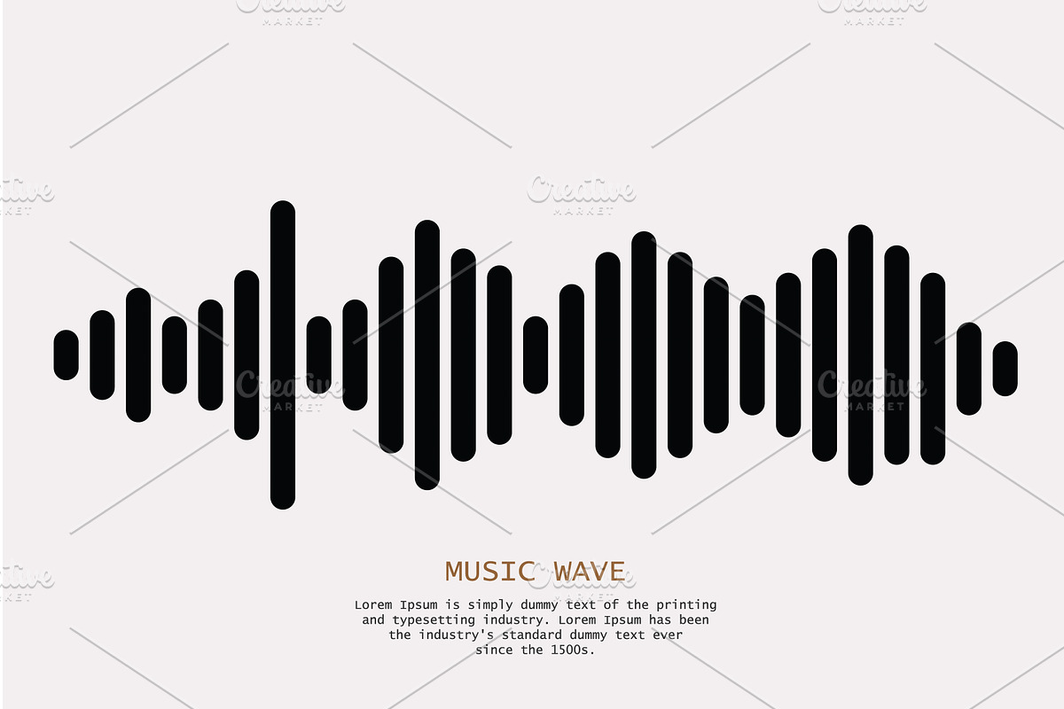 Black sound wave., a Technology Illustration by CodeAndDesign