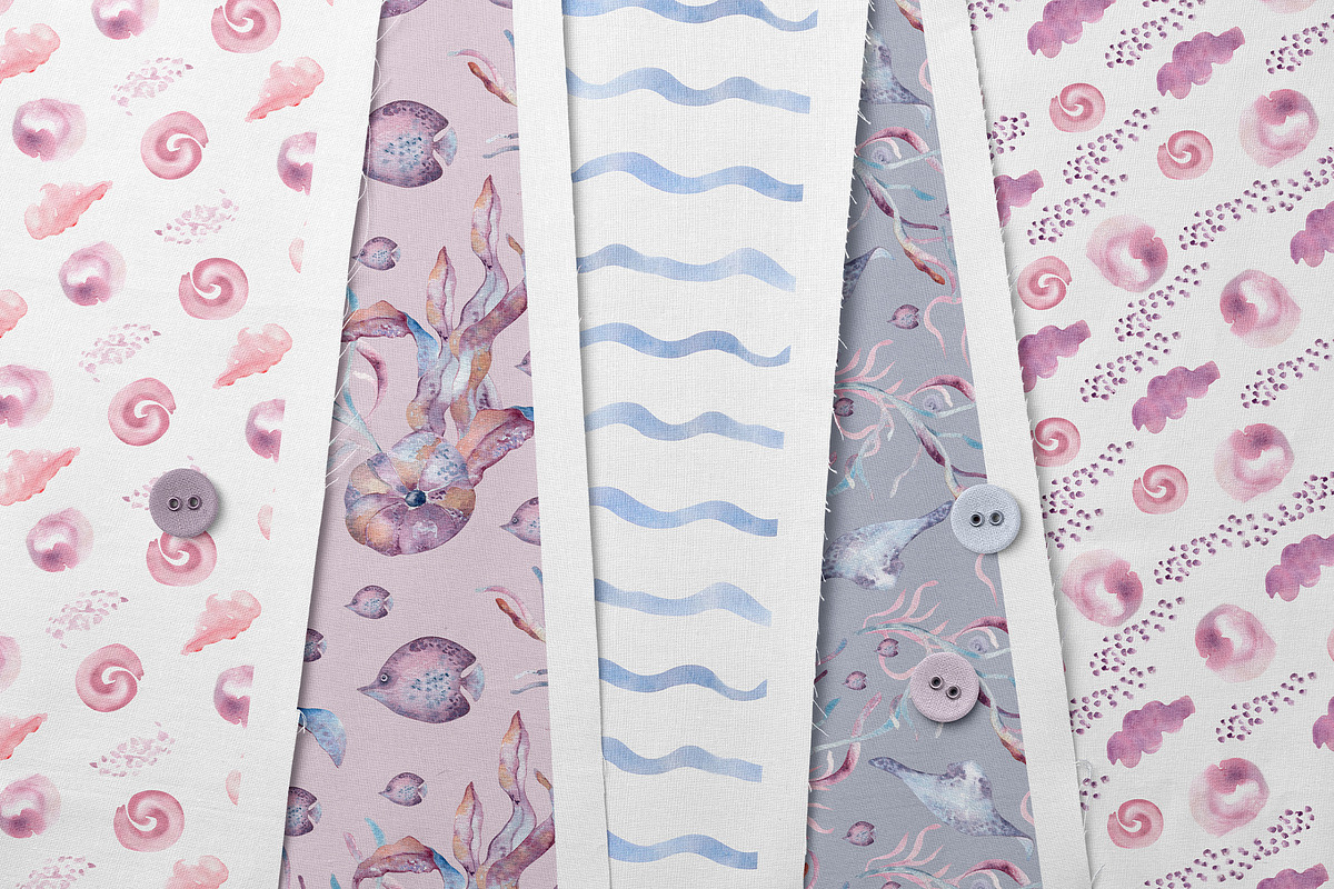 Ocean plants watercolor animals set, an Illustration by Kate Lanbina (Photo 19 of 19)