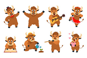 Funny cartoon yak. Isolated yak, an Animal Illustration by LadadikArt