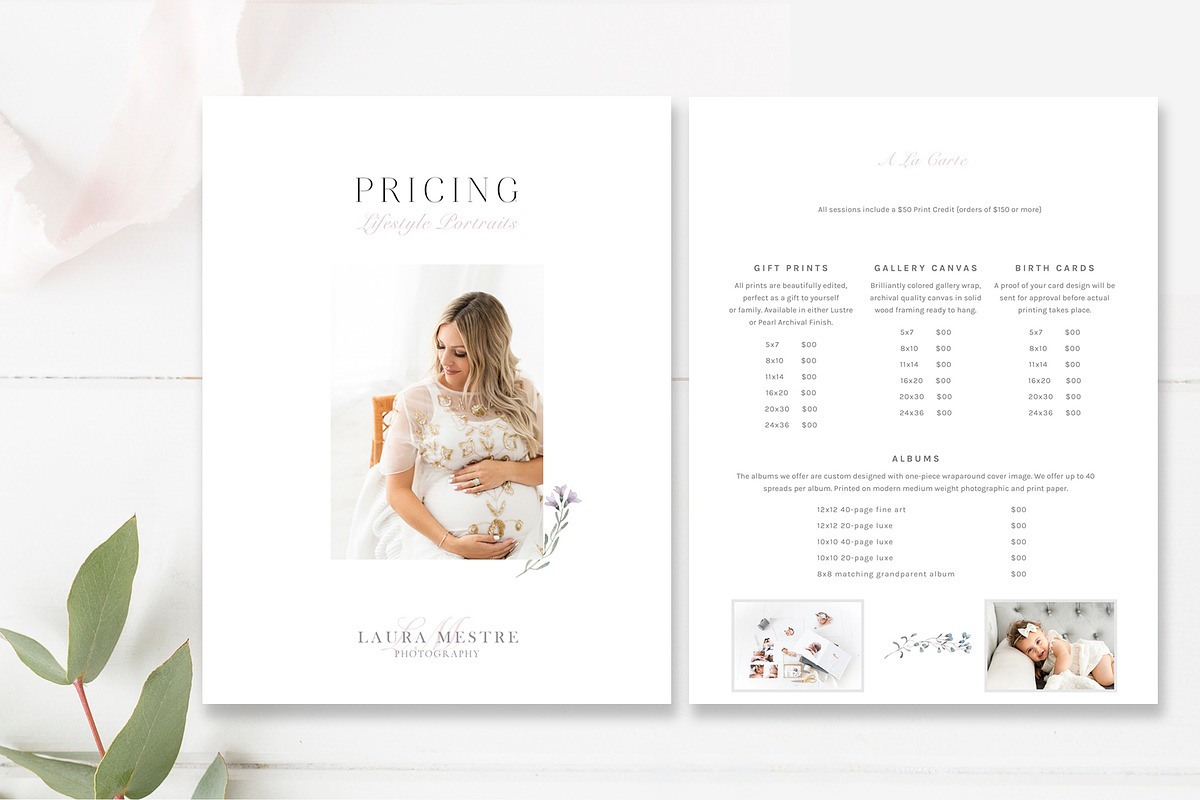 3-Page Photography Pricing Template, a Stationery Template by By Stephanie Design (Photo 3 of 5)