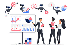 Business analysis ai assistant, a Person Illustration by Lemberg Vector