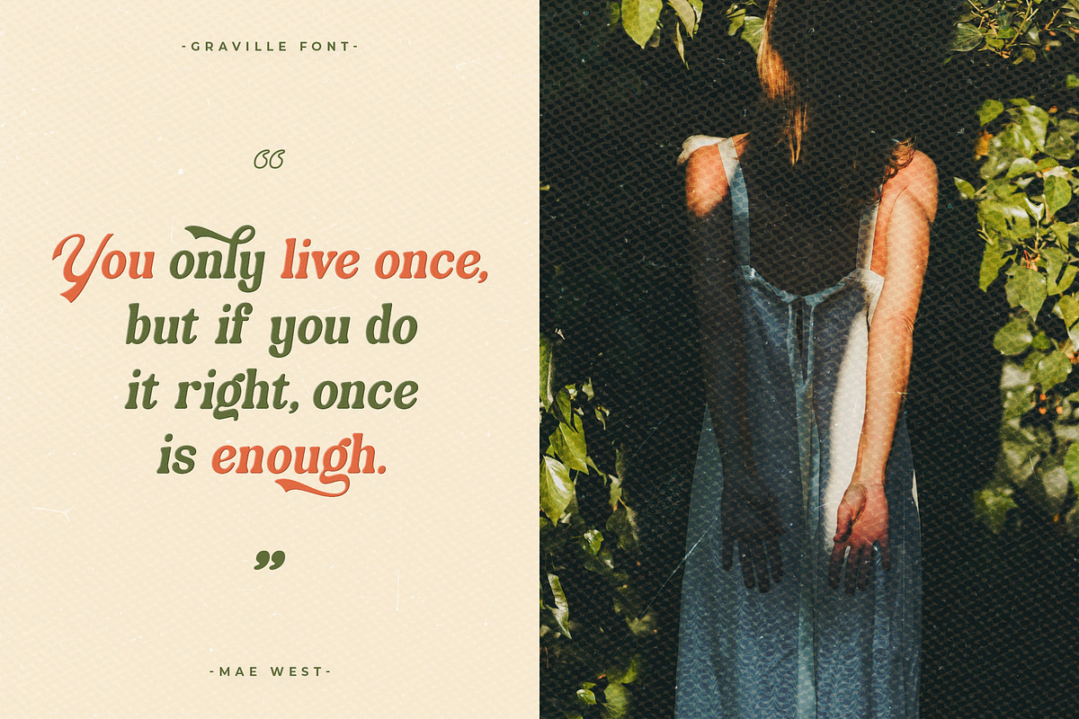 Graville – Retro Script Serif, a Serif Font by Almeera Std (Photo 3 of 10)