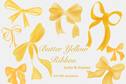 Whimsical Butter Yellow Bows clipart, a Decorative Illustration by Oleksandra Illustrates (Thumbnail 1 of 13)