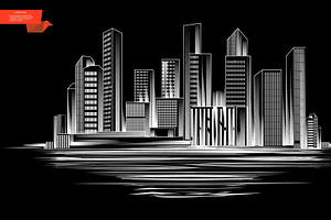 Sketch Modern City Silhouette